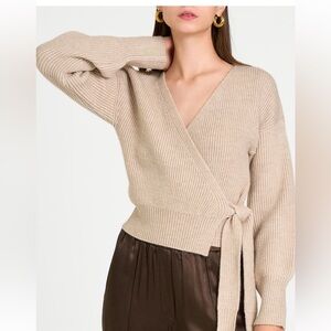 WAYF-Terri Boucle’ Rib Wrap Sweater